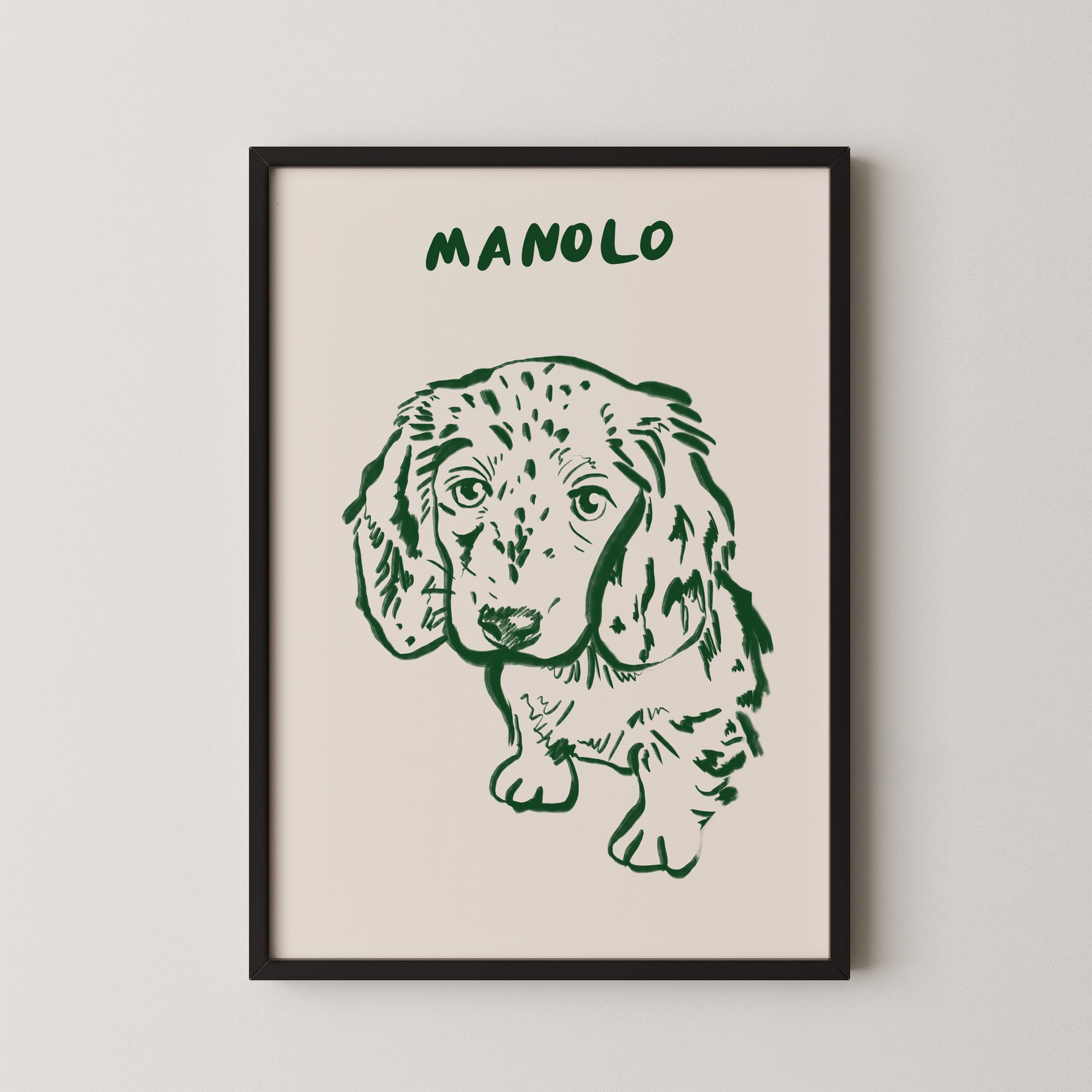 Classic Custom Portrait in Dark Green