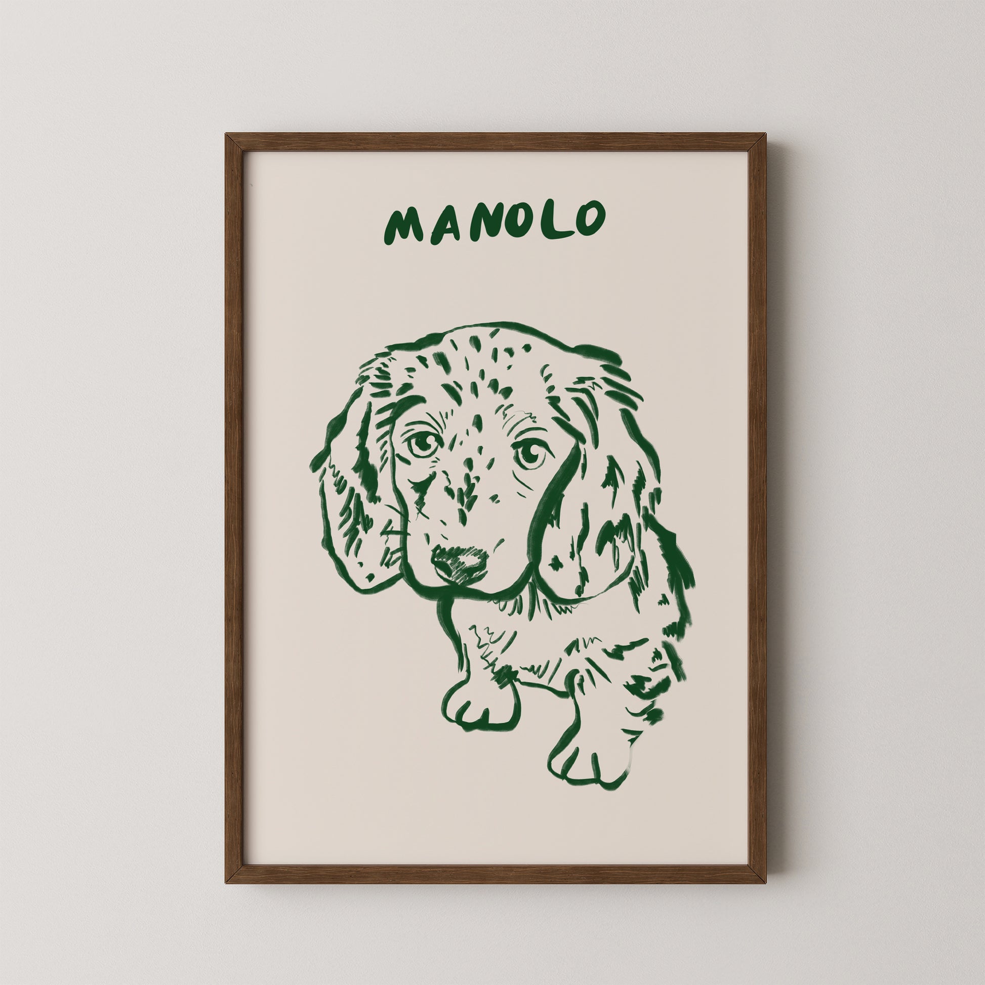 Classic Custom Portrait in Dark Green