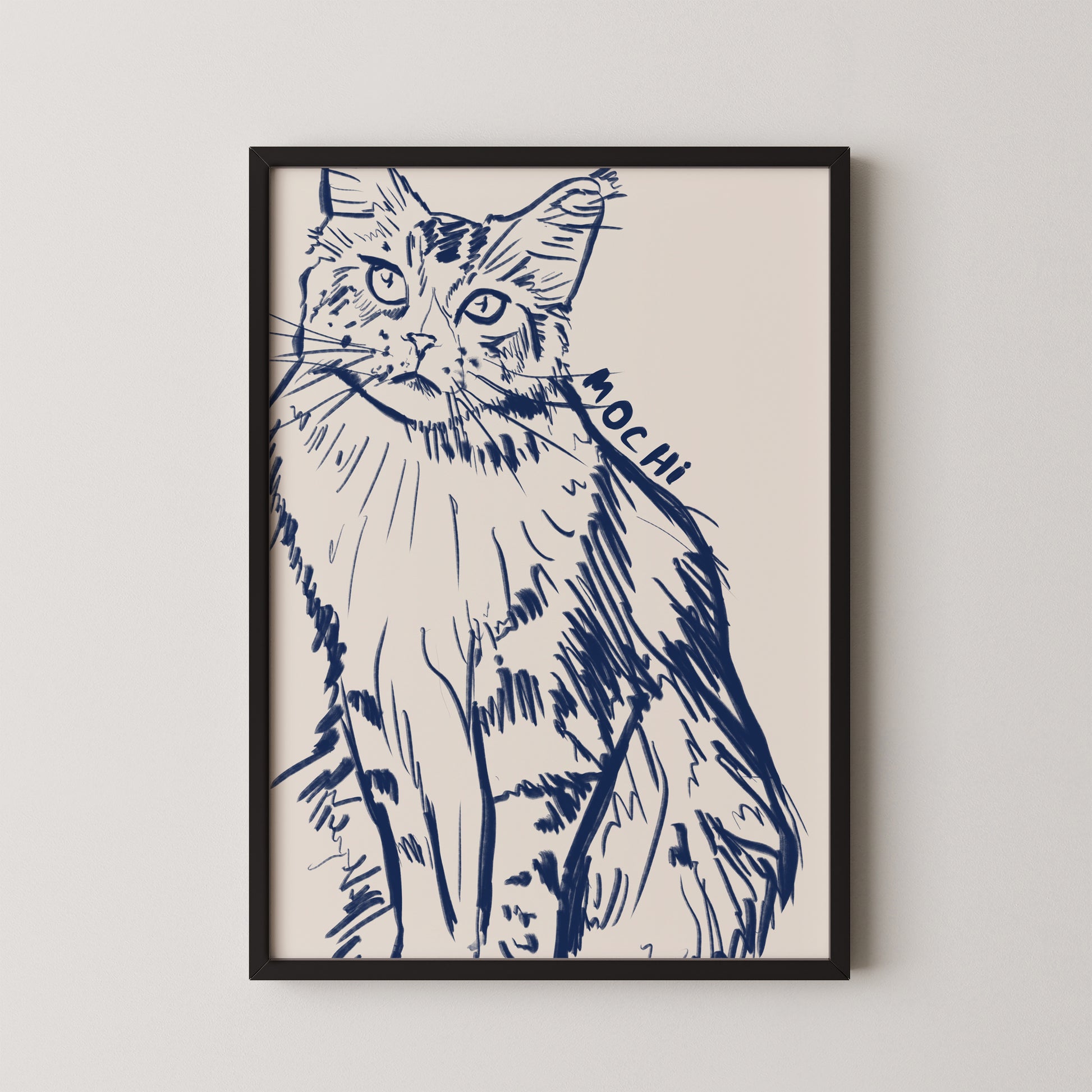 Cropped Custom Portrait in Midnight Blue