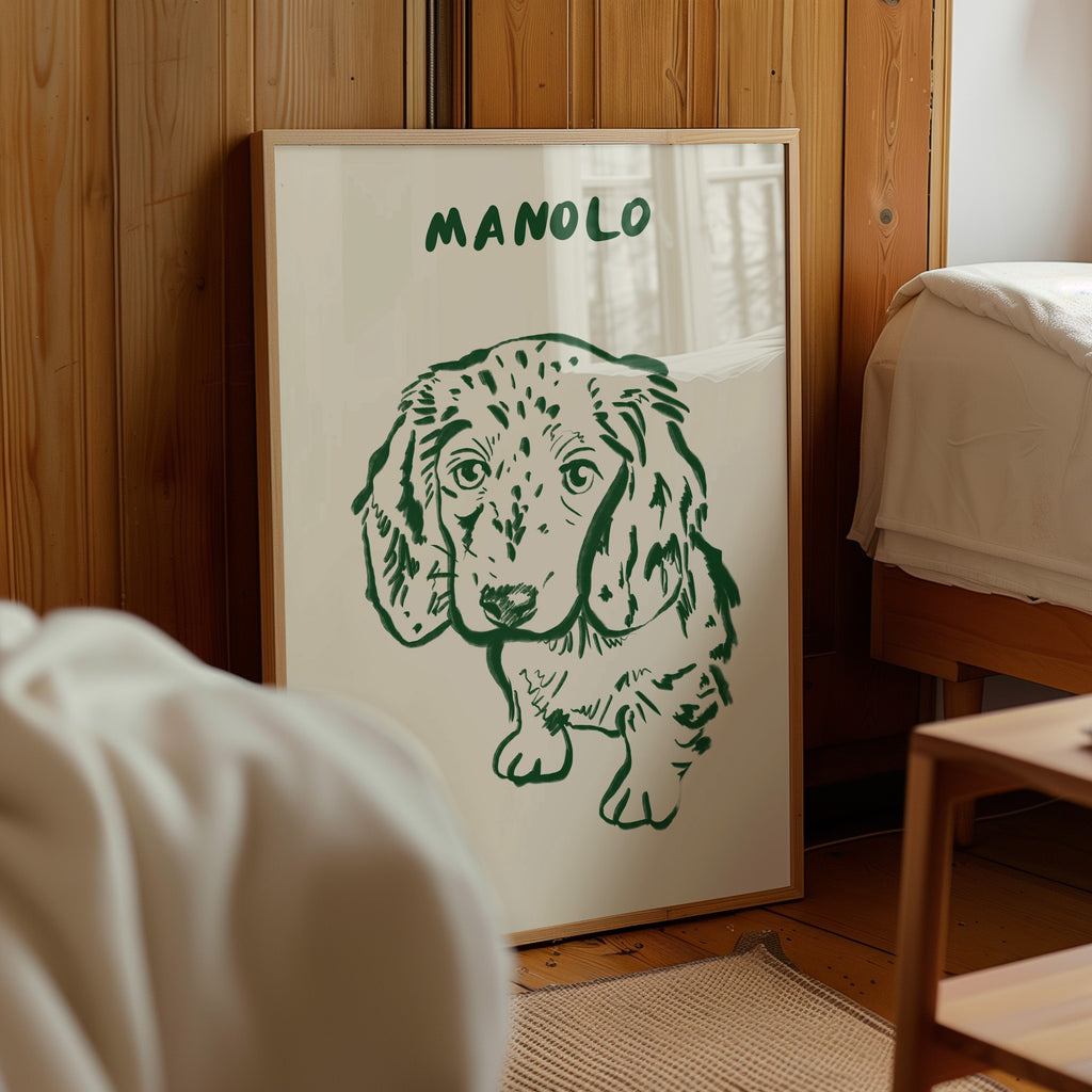 Classic Custom Portrait in Dark Green