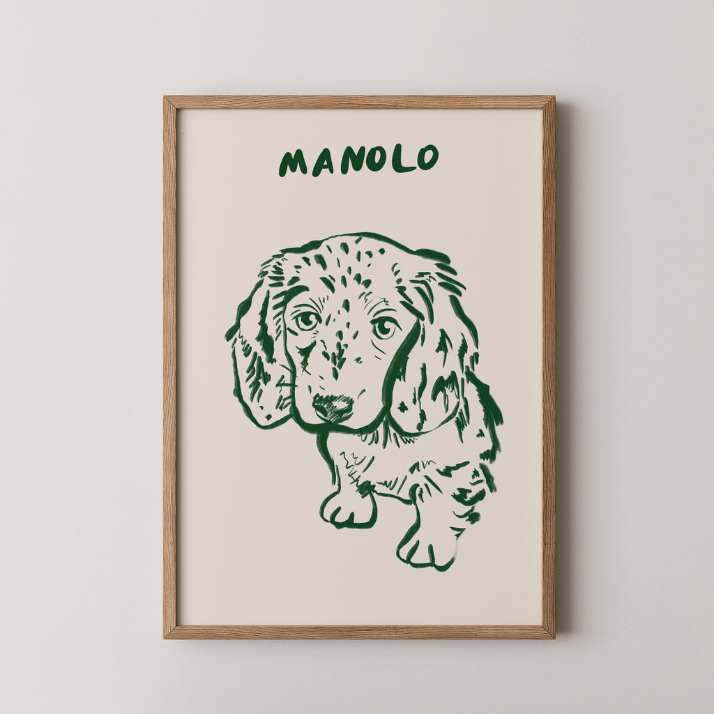 Classic Custom Portrait in Dark Green