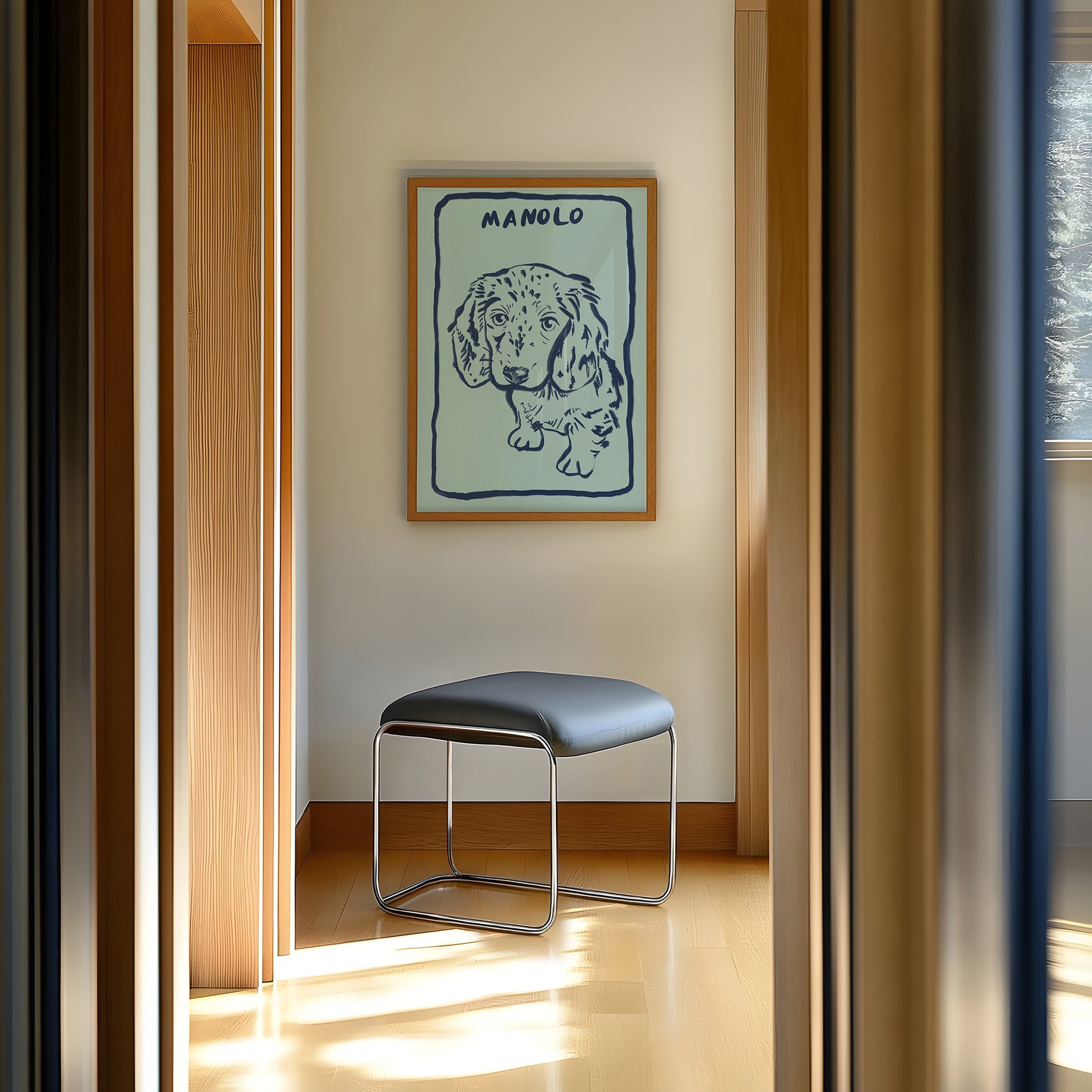 Two Tone Custom Portrait in Powder/Midnight Blue