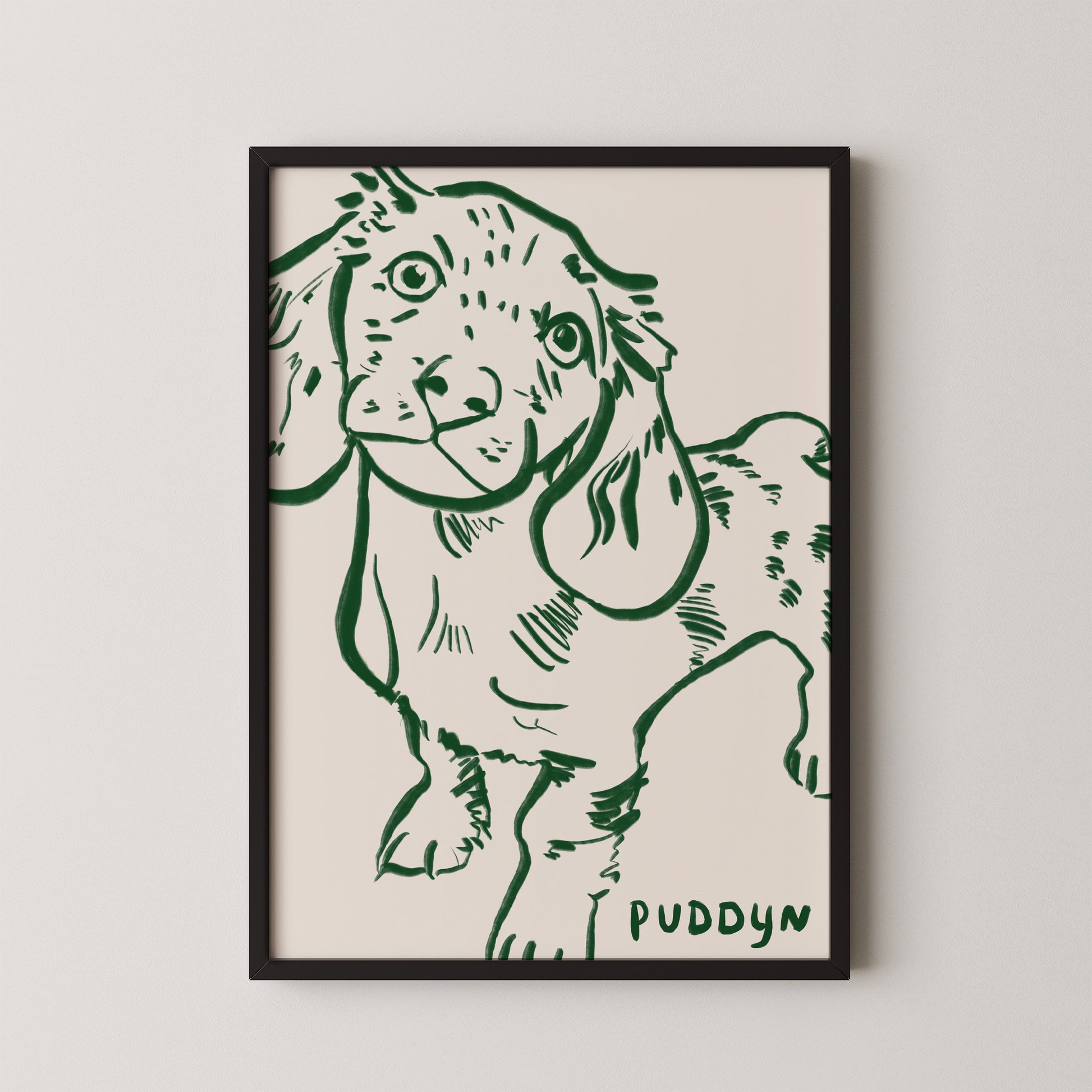 Cropped Custom Portrait in Dark Green