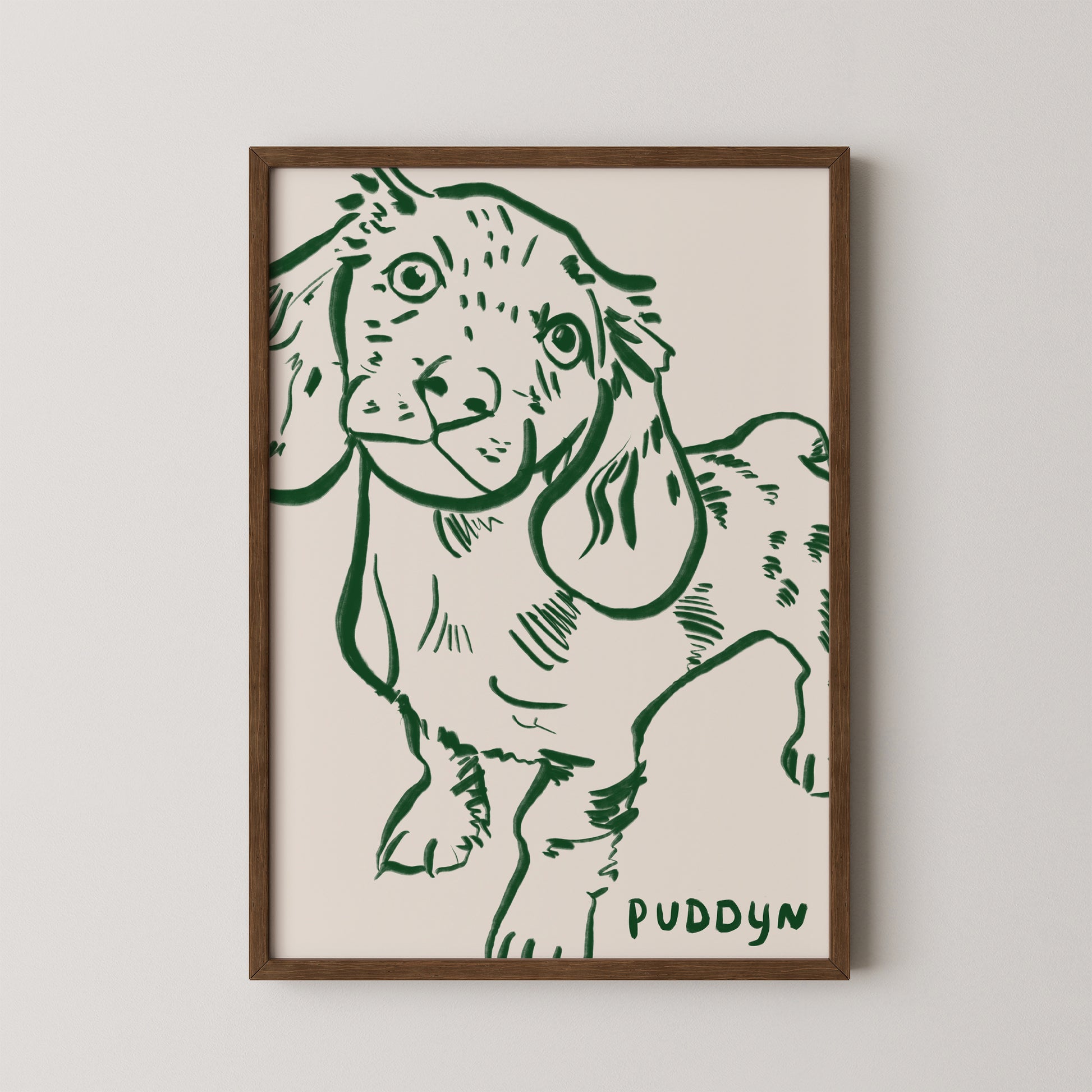 Cropped Custom Portrait in Dark Green