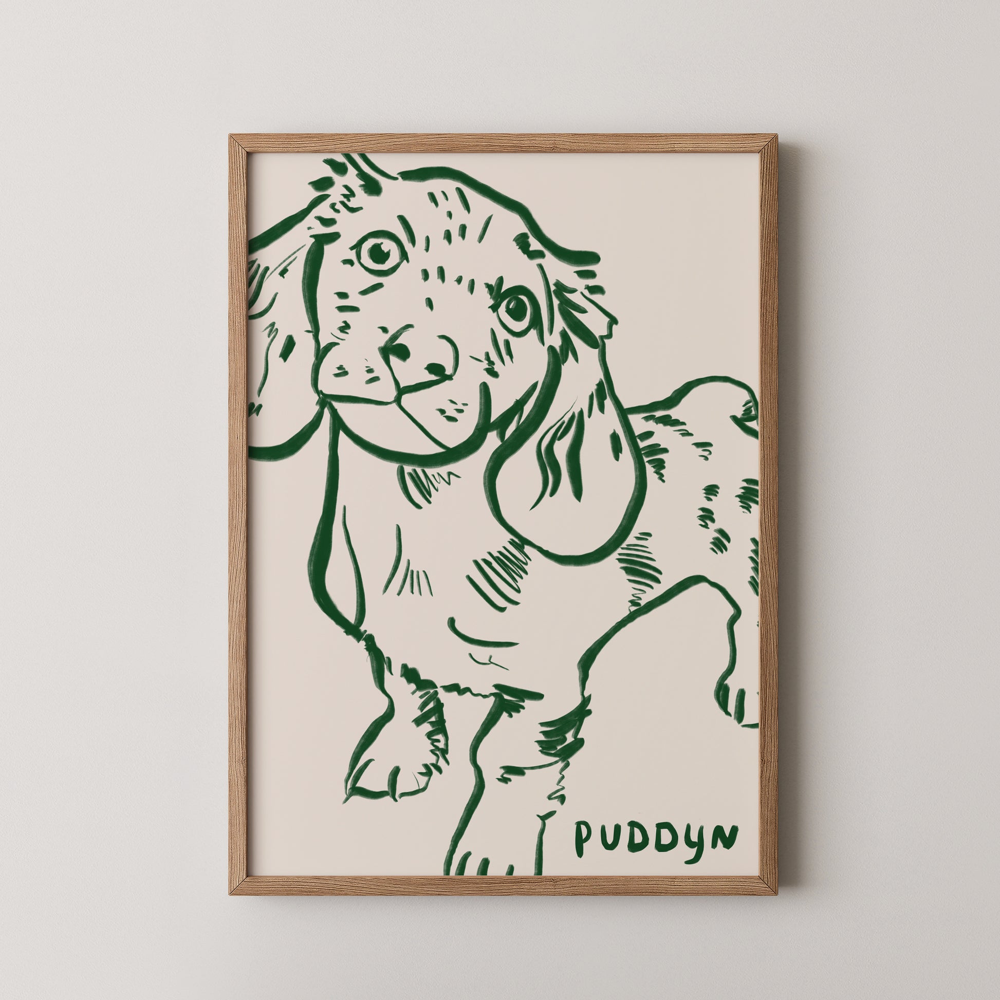 Cropped Custom Portrait in Dark Green