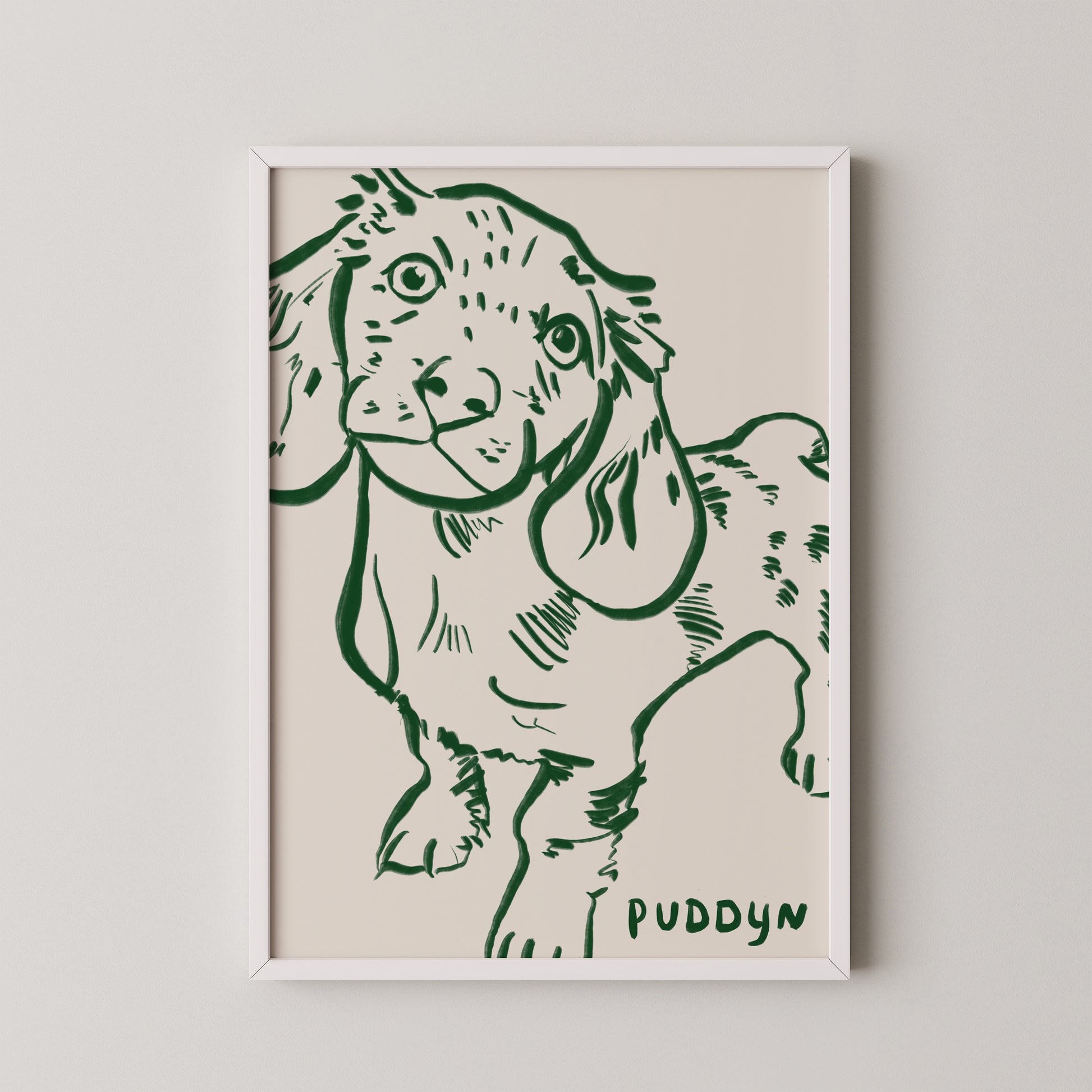 Cropped Custom Portrait in Dark Green