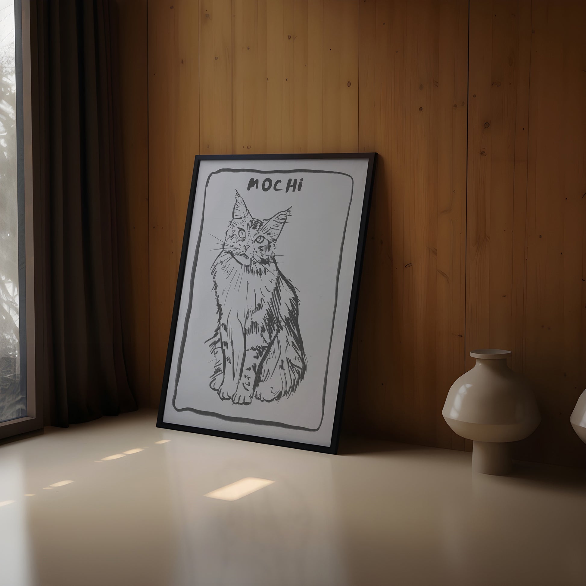 Two Tone Custom Portrait in Slate Gray/Charcoal