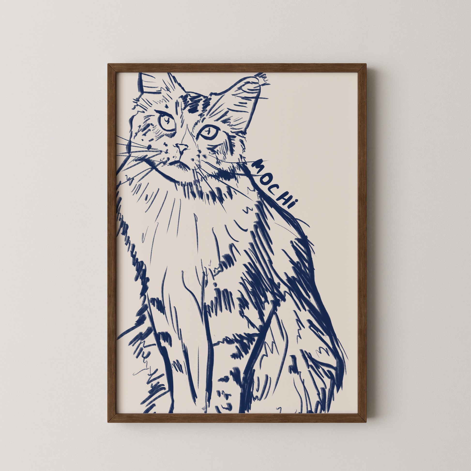 Cropped Custom Portrait in Midnight Blue