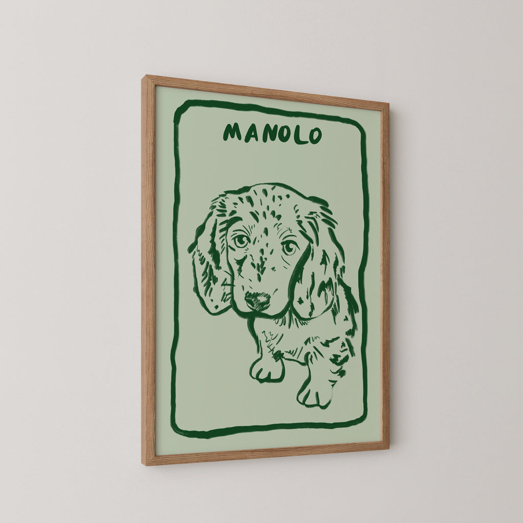 Two Tone Custom Portrait in Sage/Dark Green