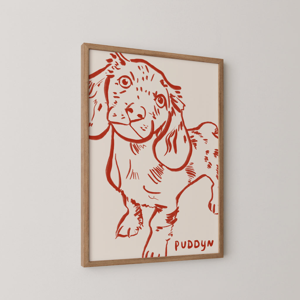 Cropped Custom Portrait in Red