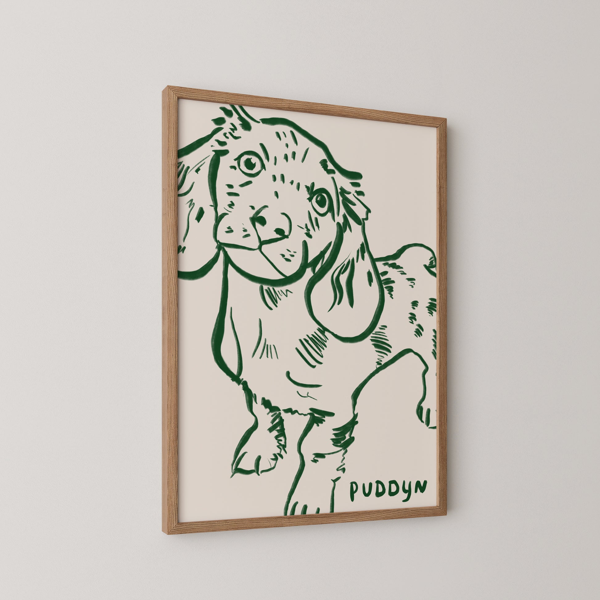 Cropped Custom Portrait in Dark Green