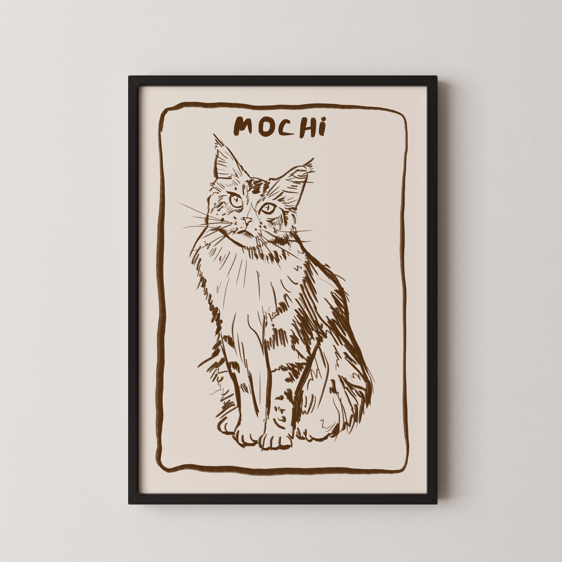 Line Custom Portrait in Espresso