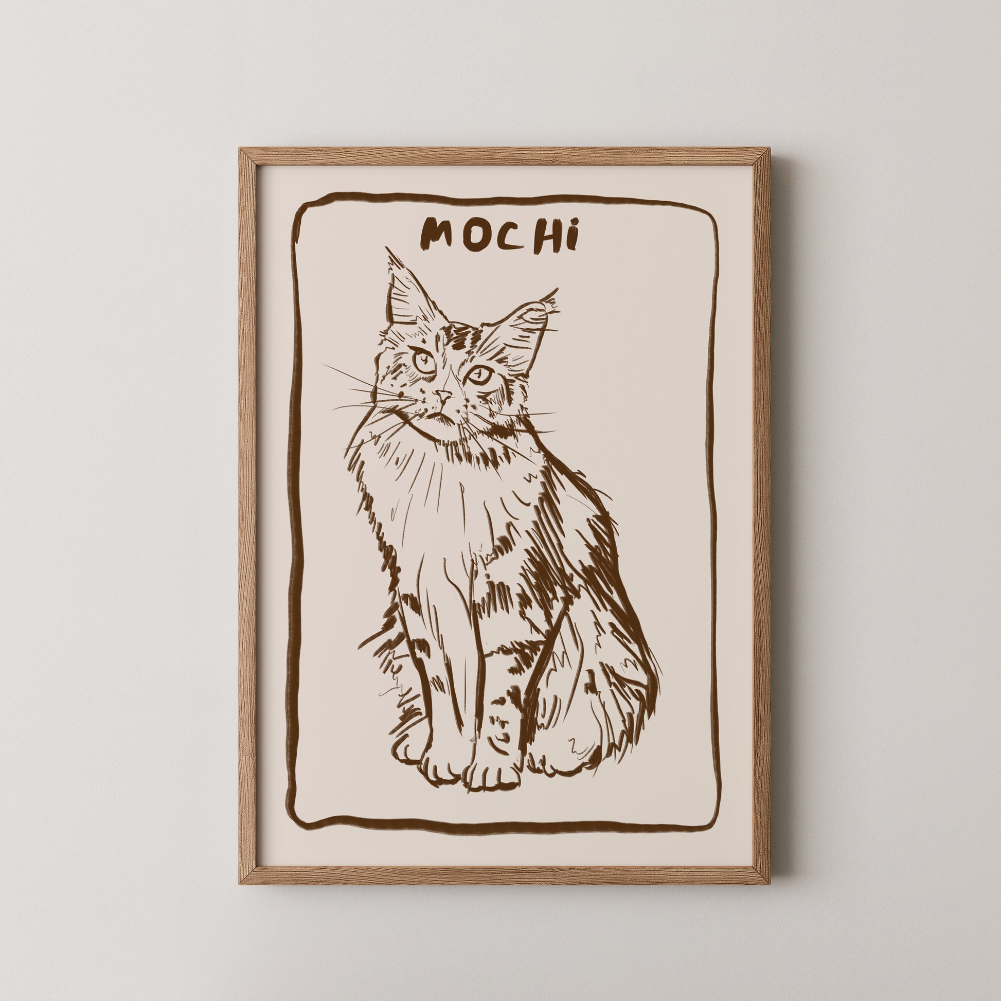 Line Custom Portrait in Espresso