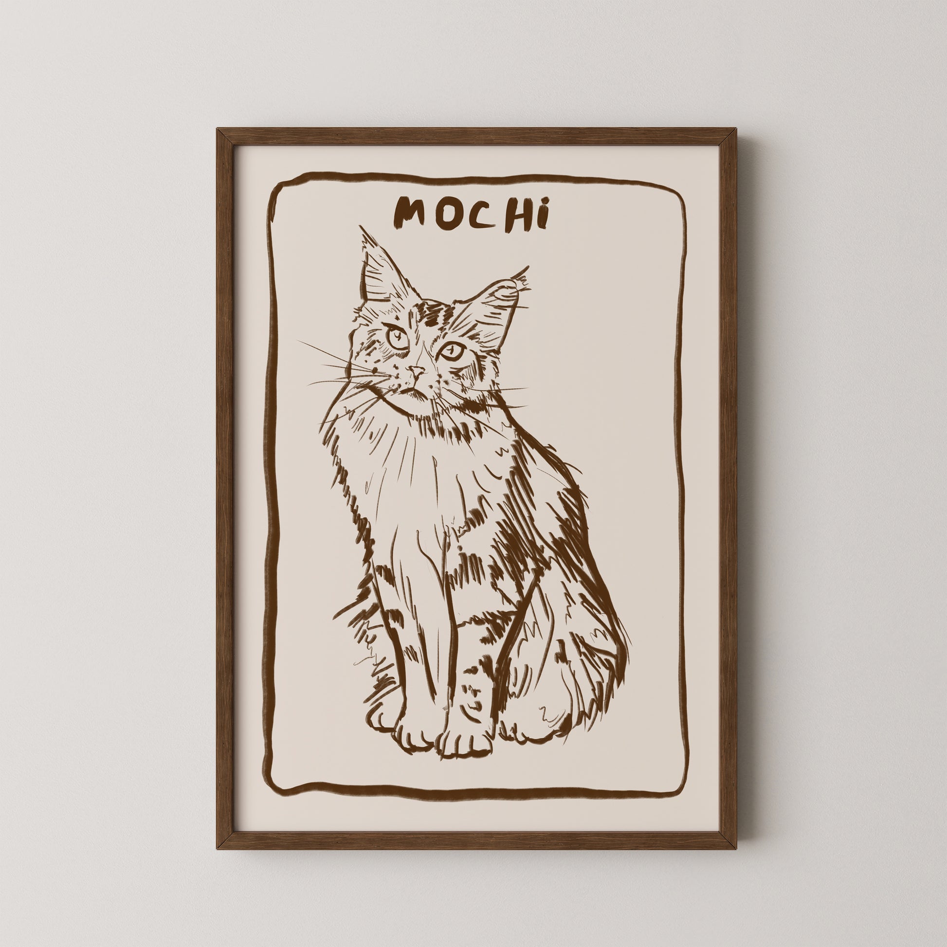 Line Custom Portrait in Espresso