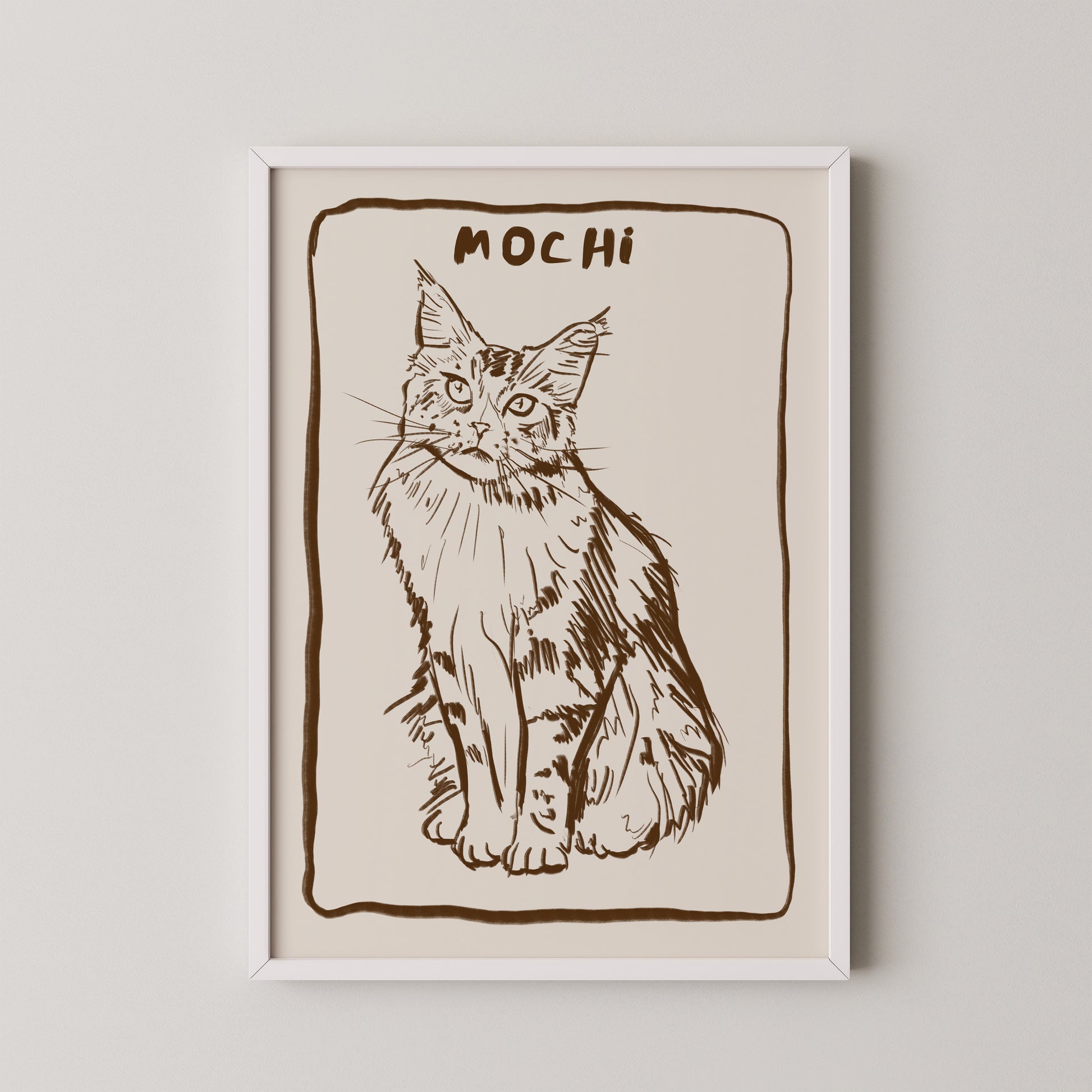 Line Custom Portrait in Espresso