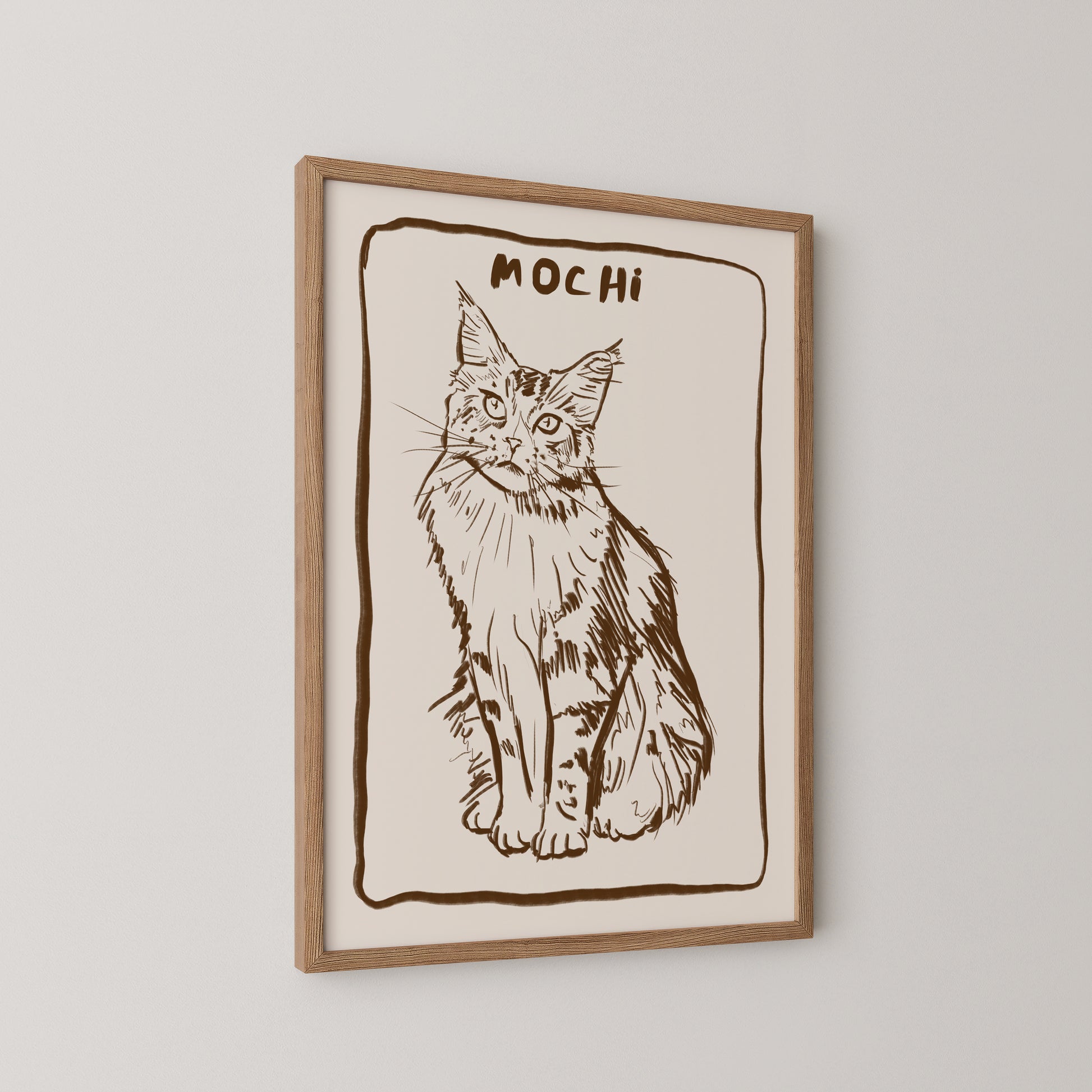 Line Custom Portrait in Espresso