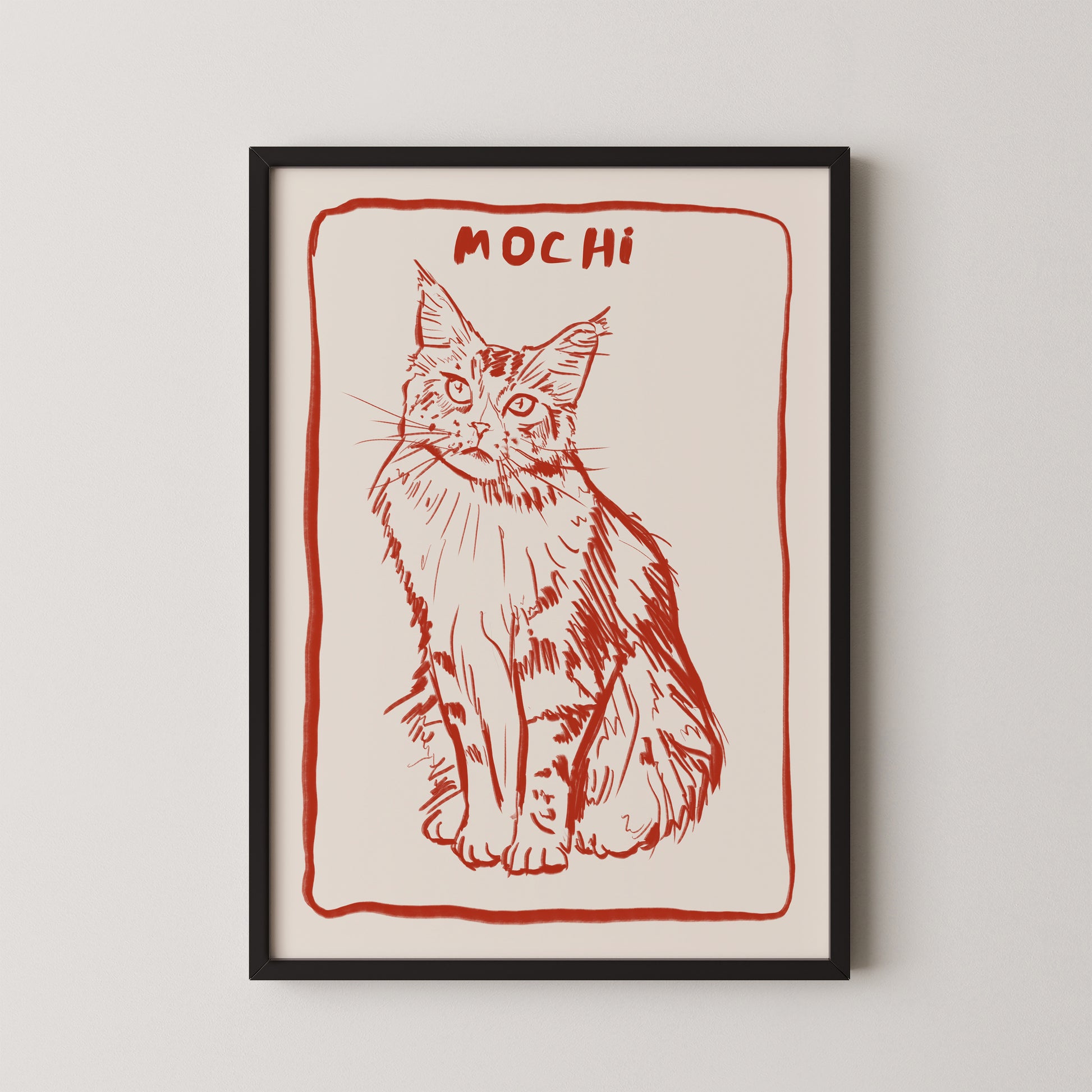 Line Custom Portrait in Red