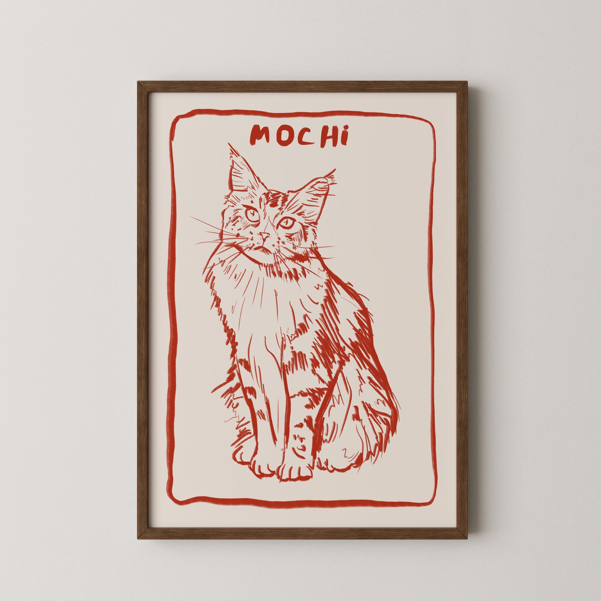 Line Custom Portrait in Red