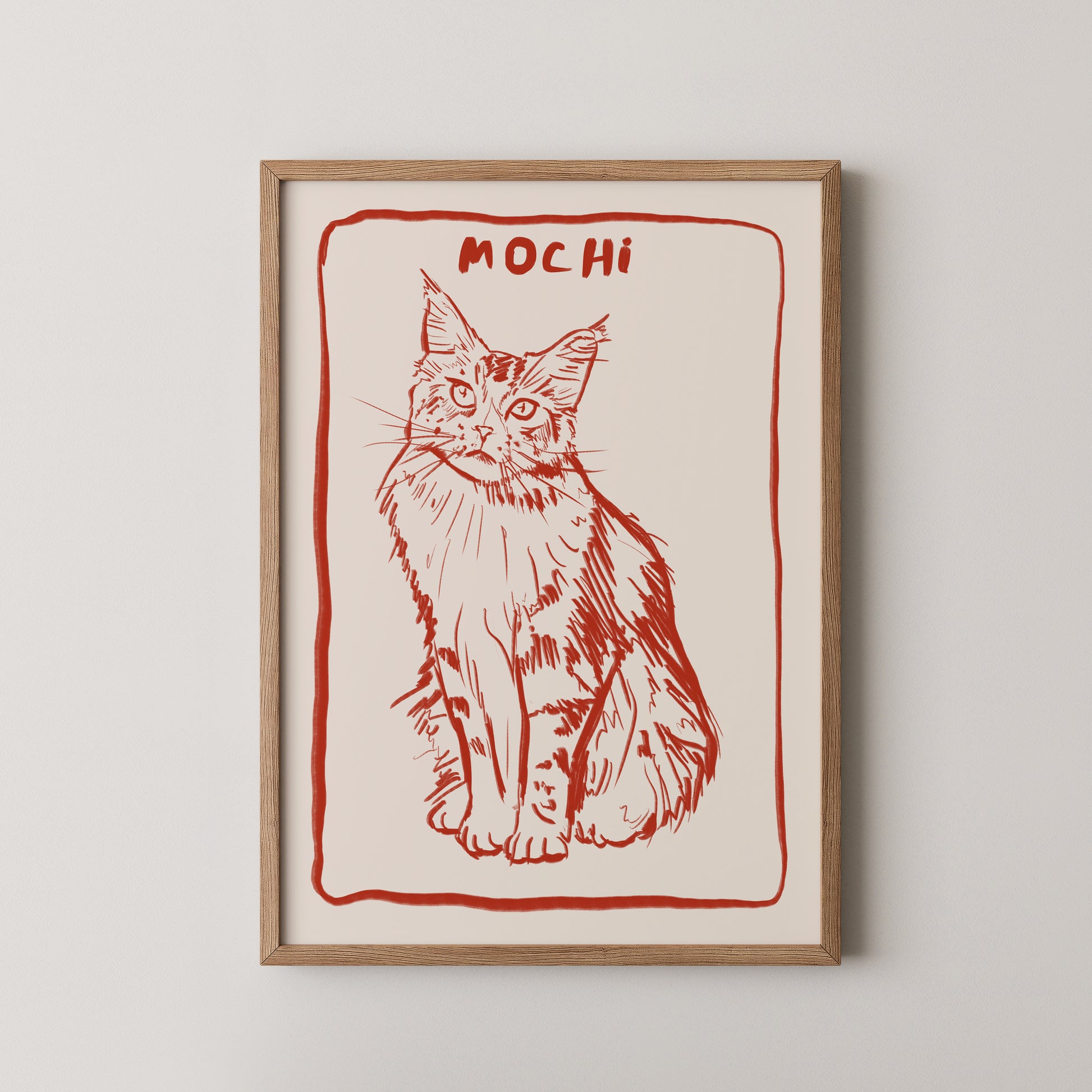 Line Custom Portrait in Red