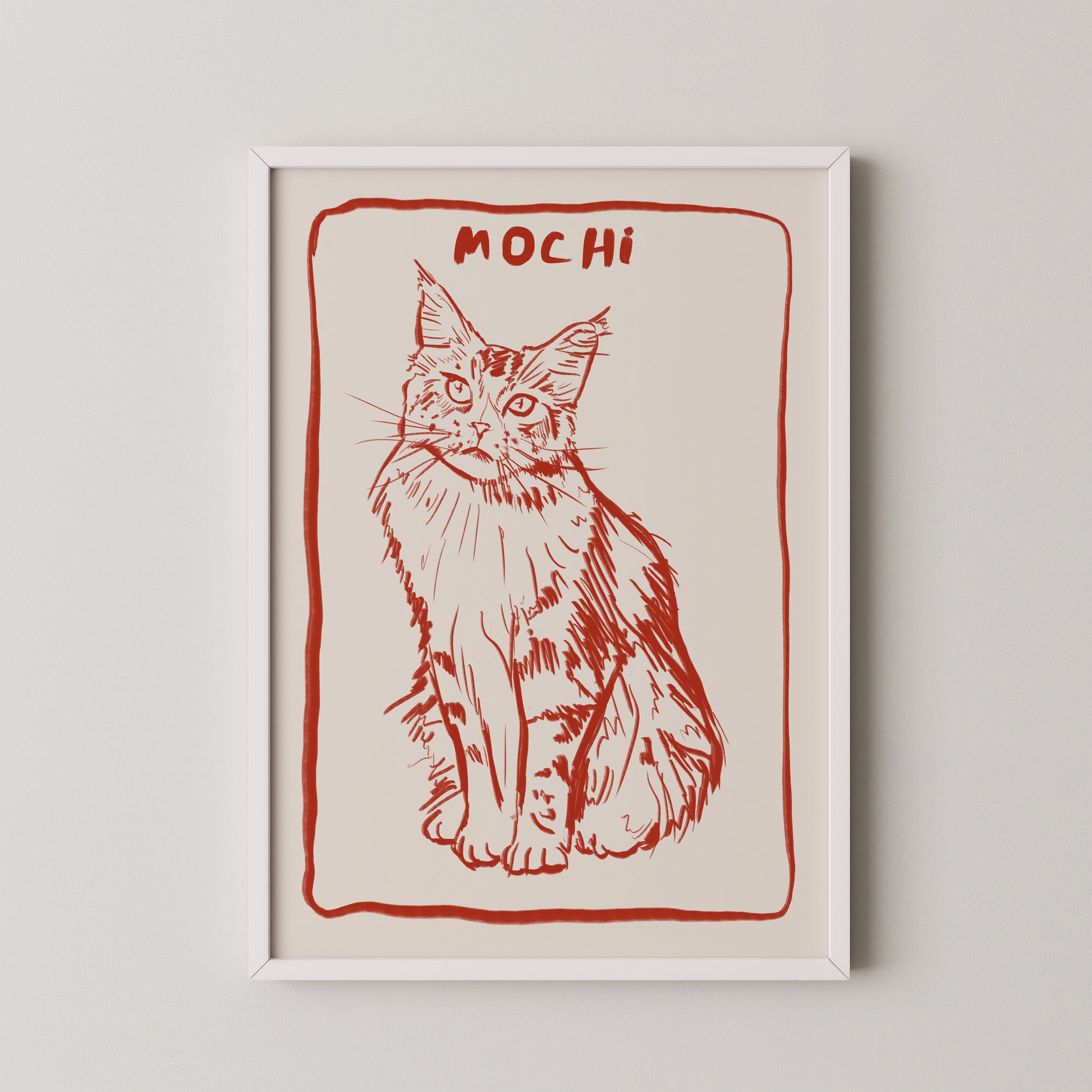 Line Custom Portrait in Red