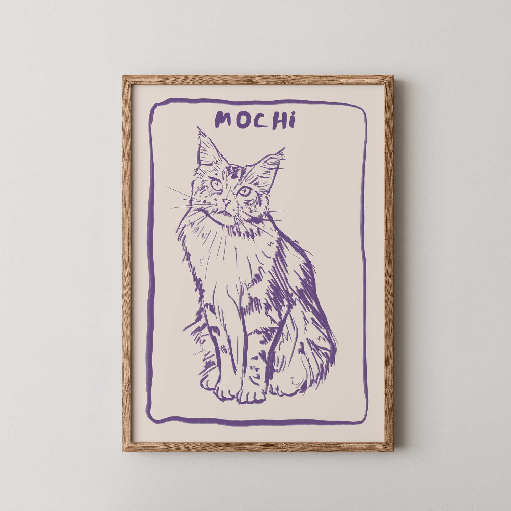 Line Custom Portrait in Lilac