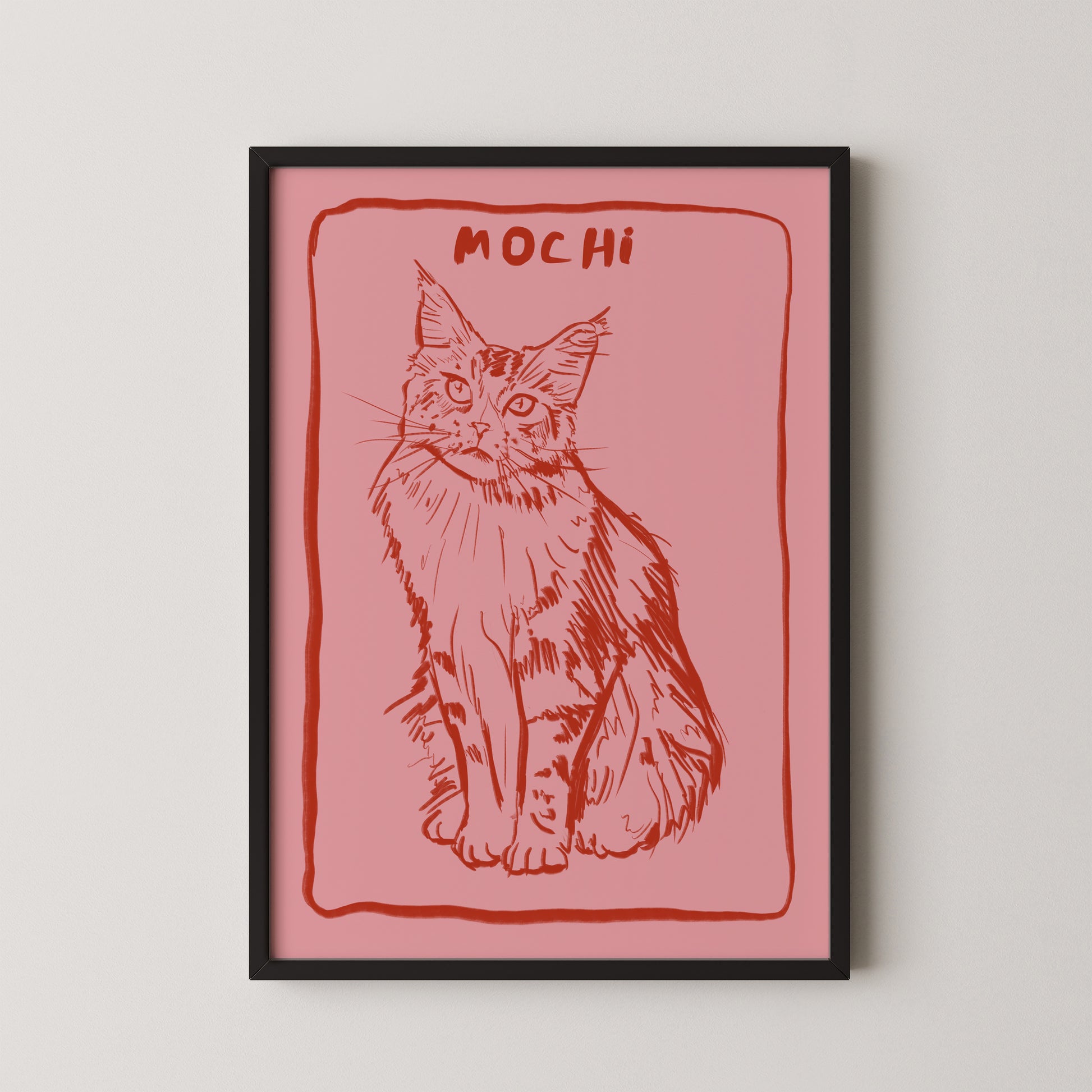 Two Tone Custom Portrait in Pink/Red