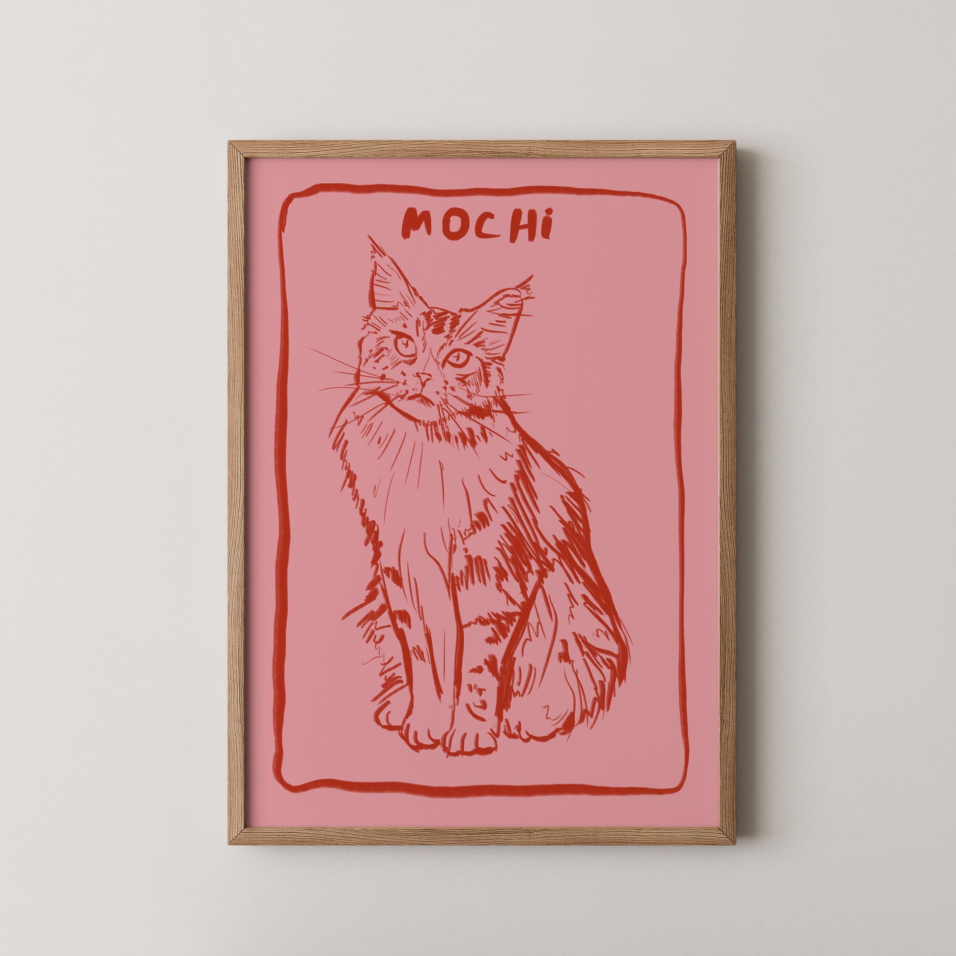 Two Tone Custom Portrait in Pink/Red