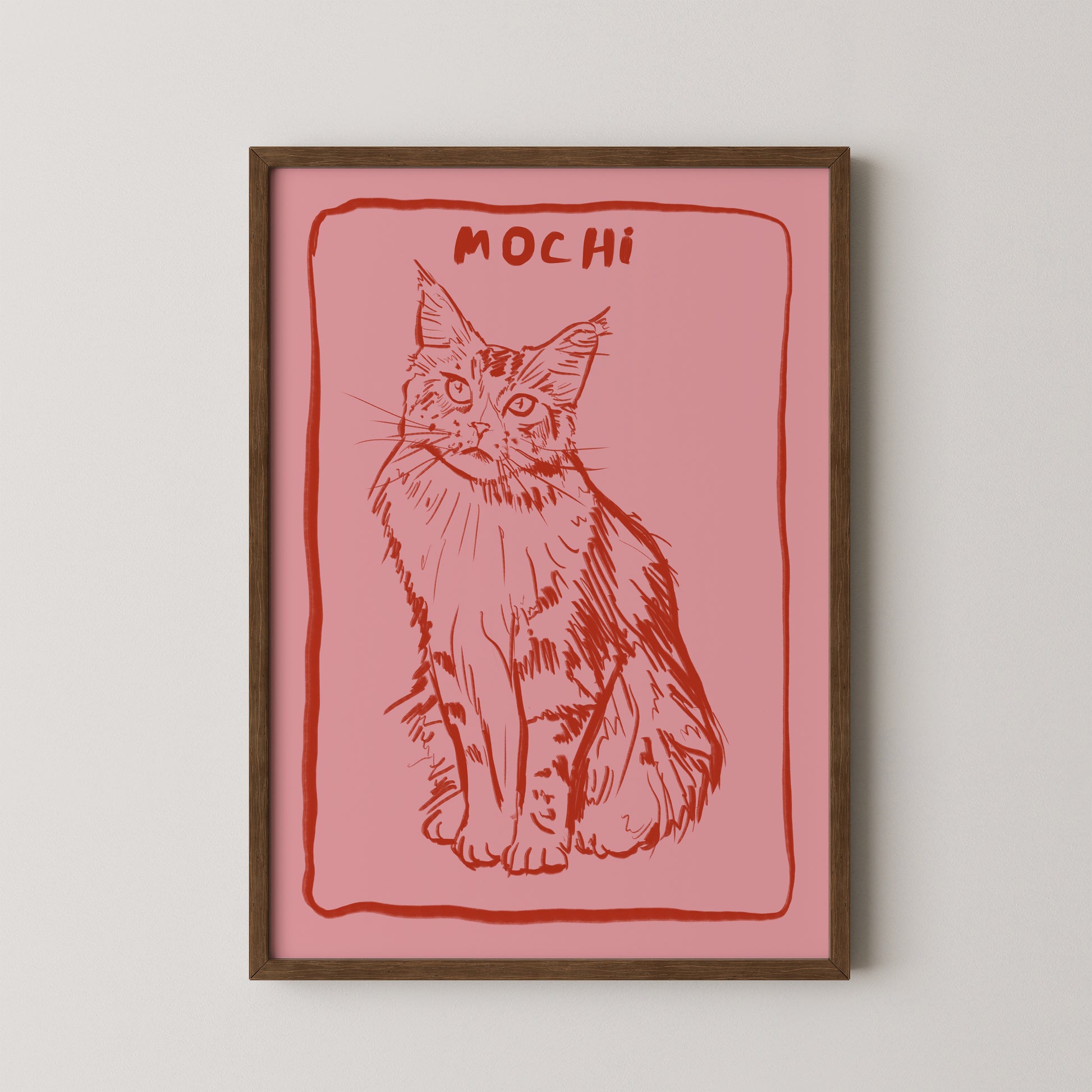 Two Tone Custom Portrait in Pink/Red