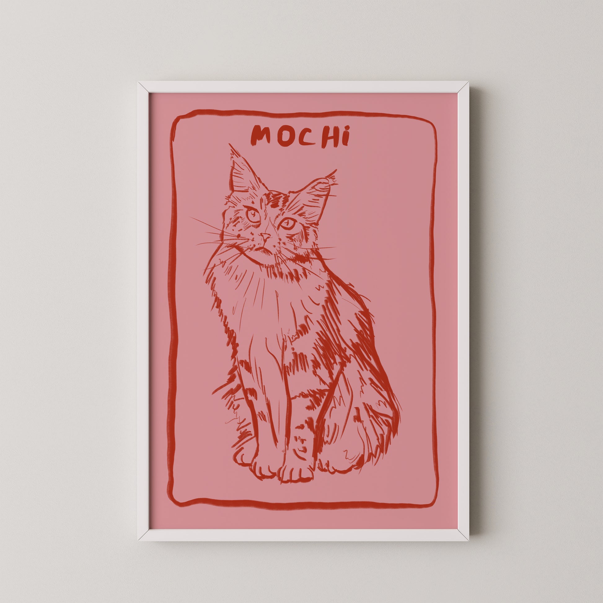 Two Tone Custom Portrait in Pink/Red