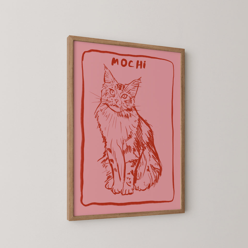 Two Tone Custom Portrait in Pink/Red