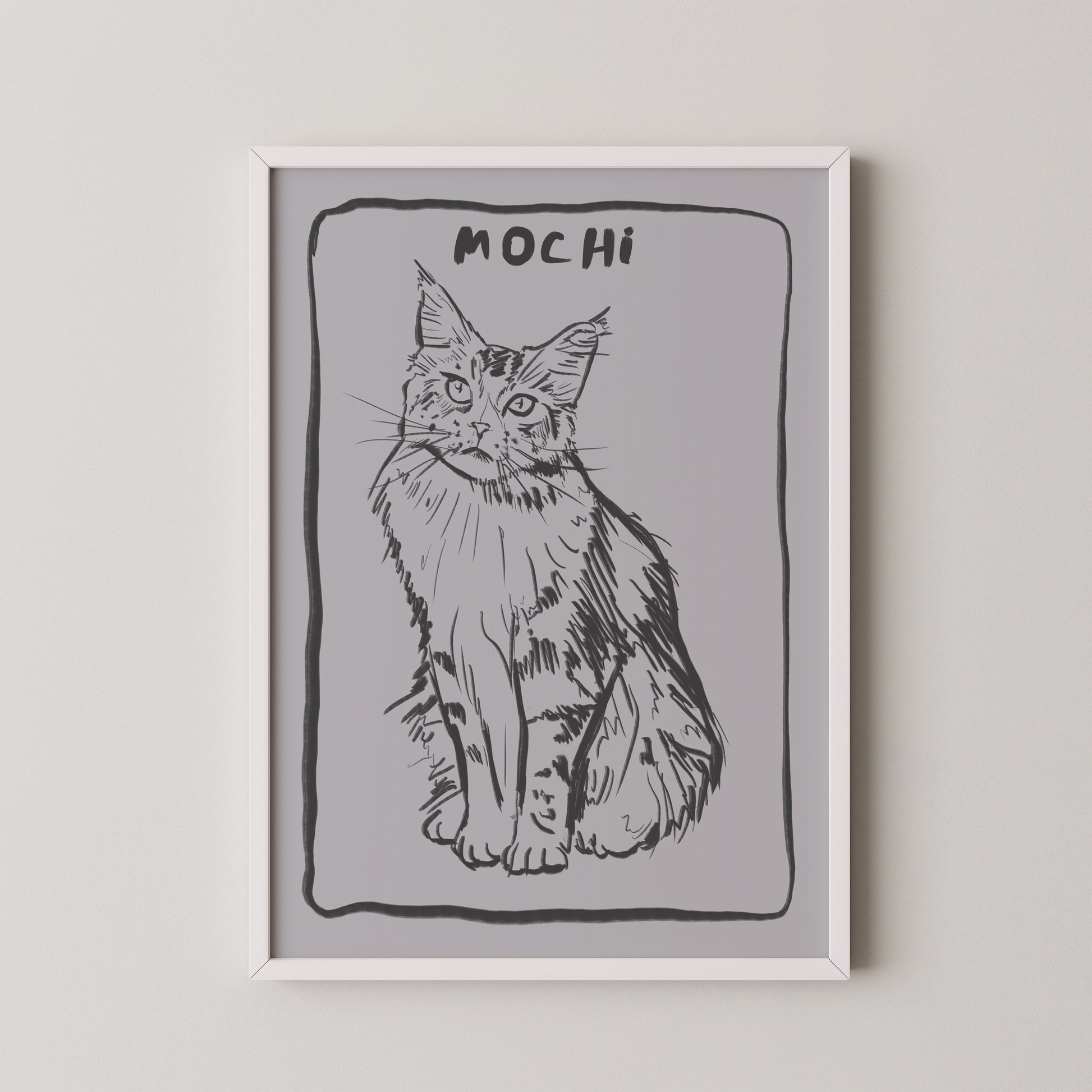 Two Tone Custom Portrait in Slate Gray/Charcoal