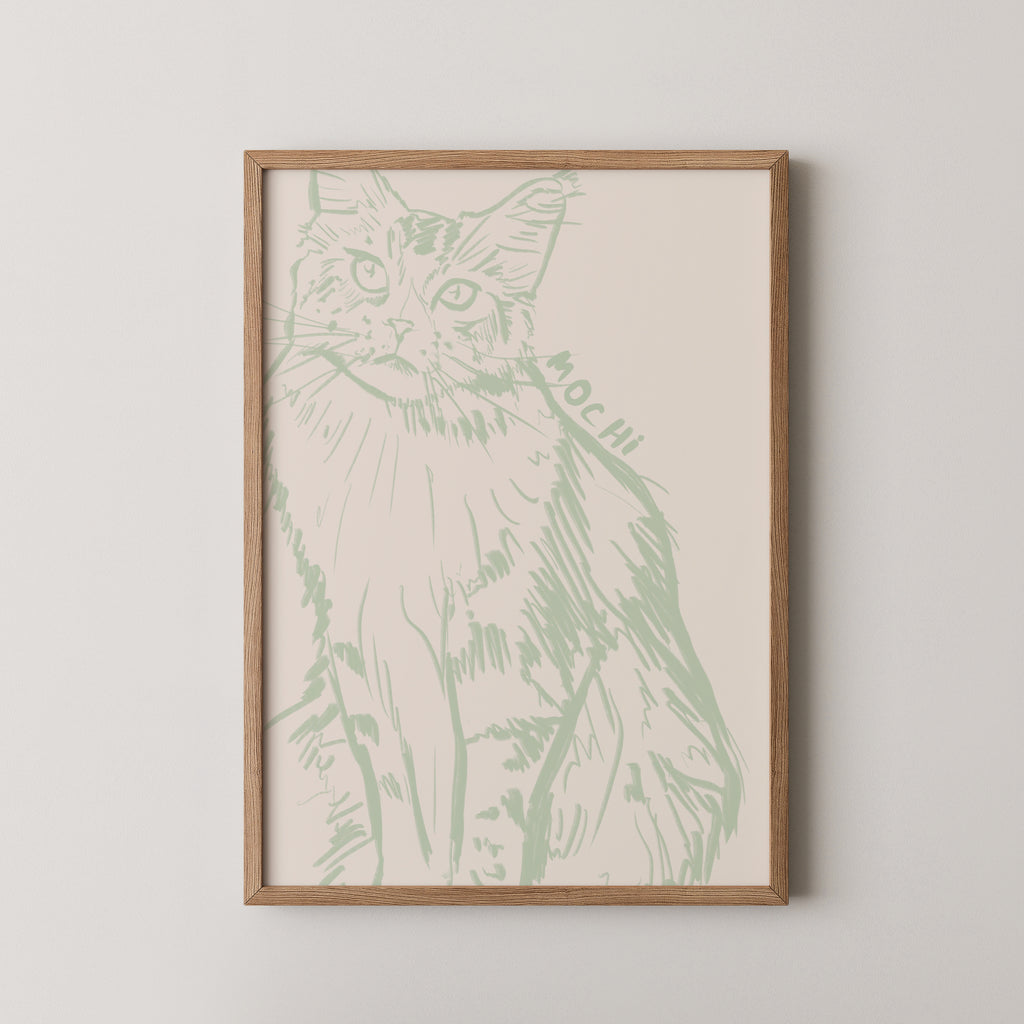 Cropped Custom Portrait in Sage